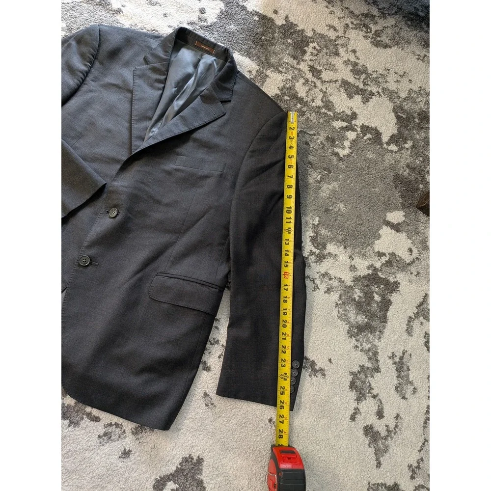 Peter Millar Mens Charcoal Gray 2 Button Double Vent Blazer Jacket 46R - Picture 8 of 12